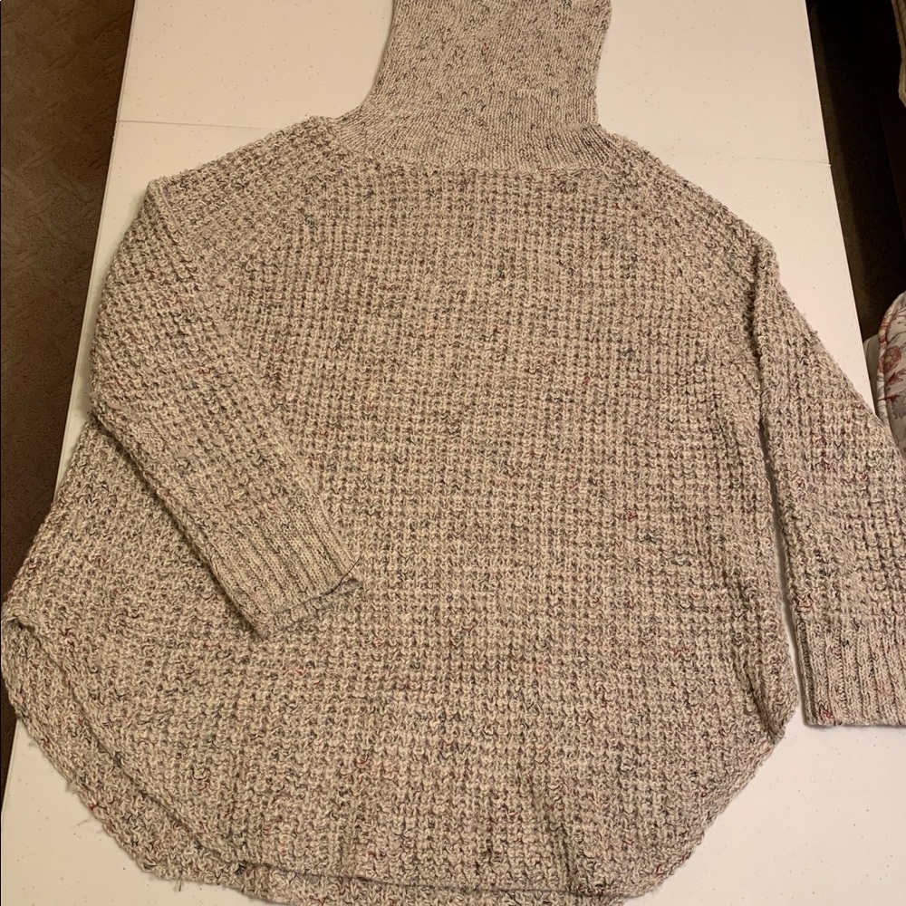 Gray Free People Turtleneck Sweater